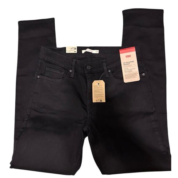 NWT Levi's 311 Shaping Skinny Mid-rise Denim Jeans Sz 28x30 Black Stretch - Picture 6 of 9